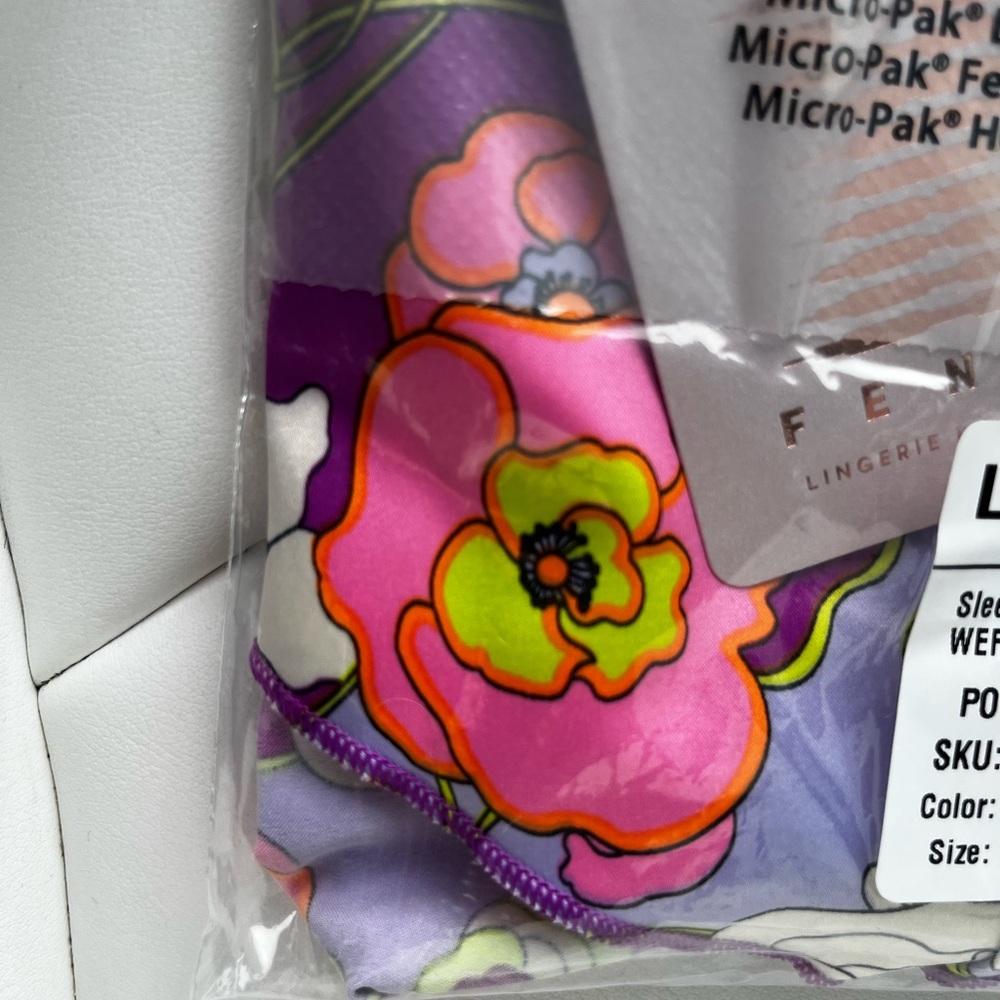 Savage X Fenty Juicy Purple Flower Poppy Print Mod Poppy Stretch-Satin Tap Short - Picture 5 of 15